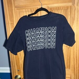 Champion Kids Tee in Navy with Bold Logo
